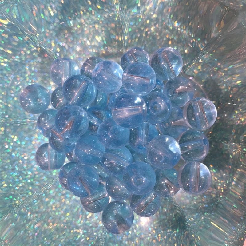 Blå transparenta glaspärlor 8mm