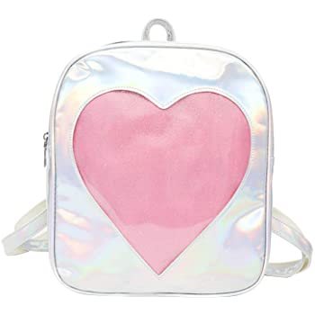 ITA backpack - Silver-holografisk med hjärta