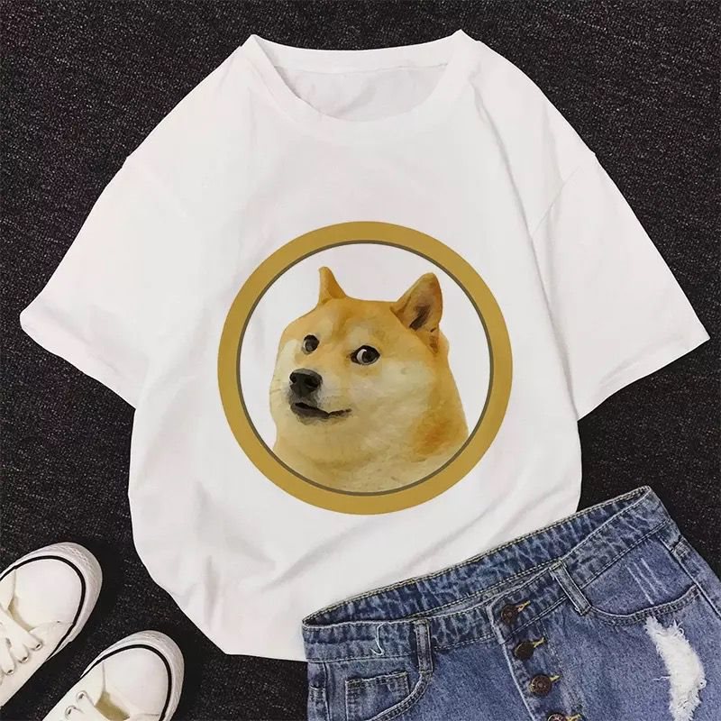 Vit tshirt - Dogecoin