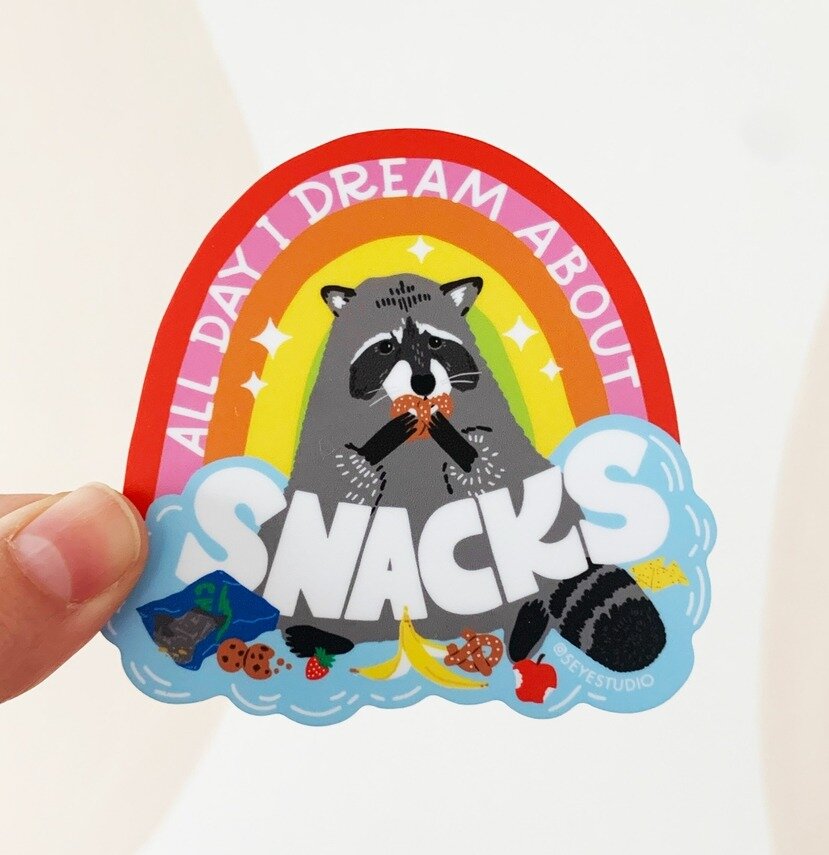 Stor sticker - All day I dream about snacks