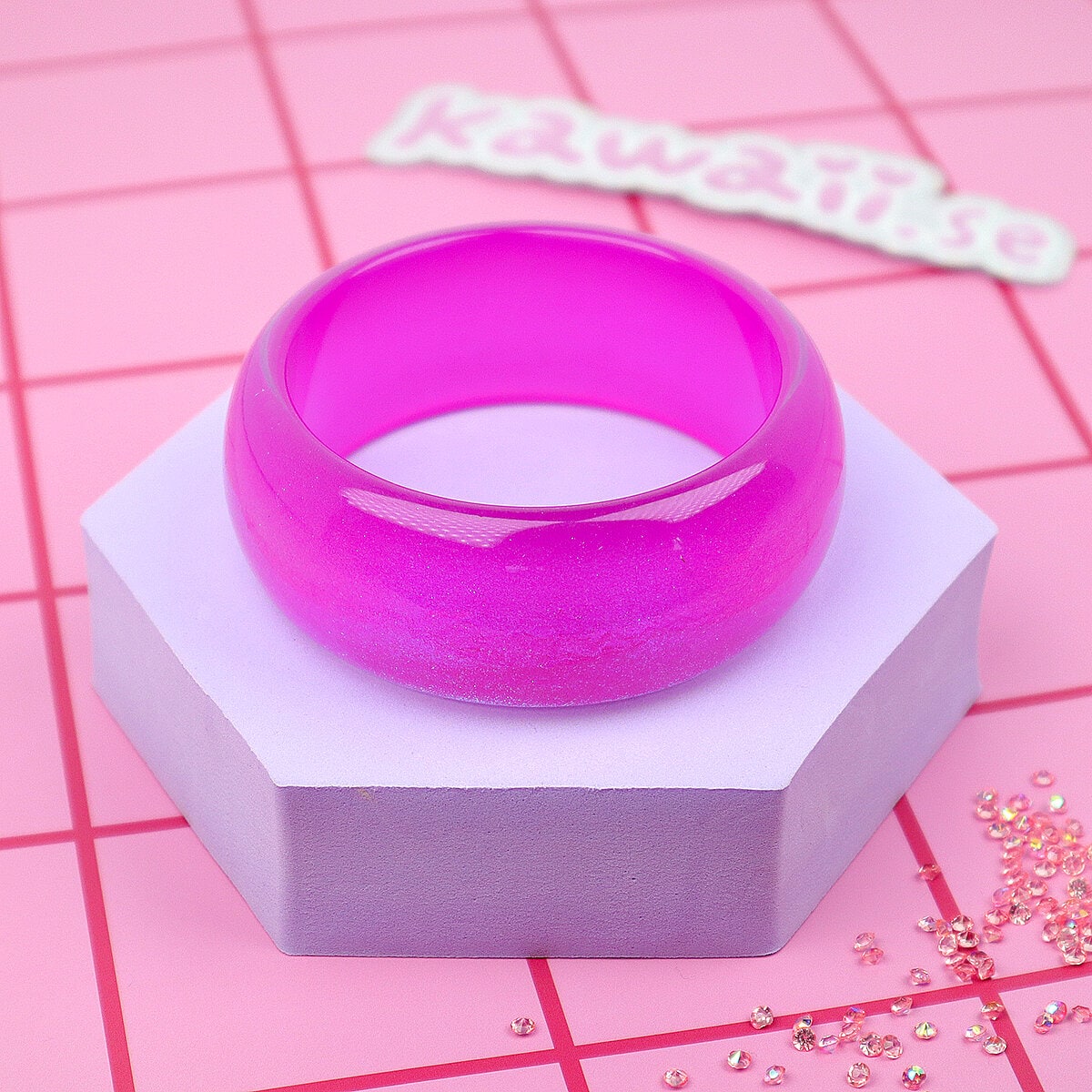 Armband - Rund Lila Glitter