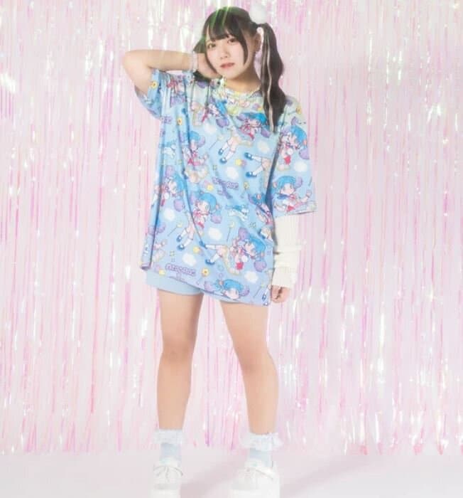 Oversize t-shirt  - Yume-chan, blå