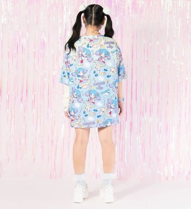 Oversize t-shirt  - Yume-chan, blå