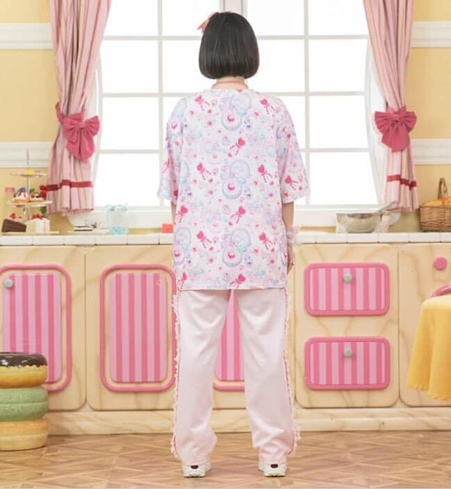 Oversize t-shirt  - Pastel unicorn, rosa