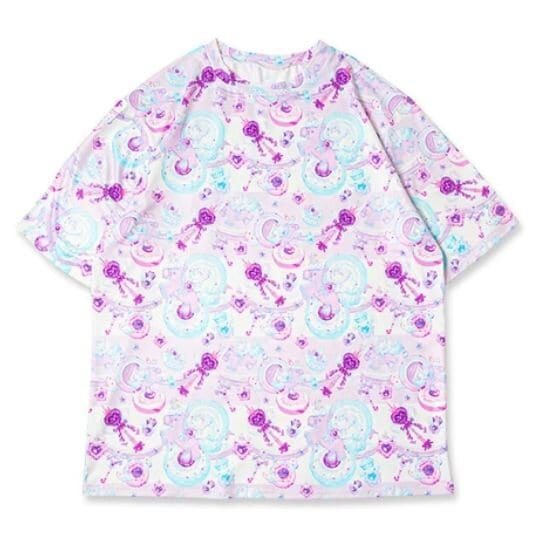 Oversize t-shirt - Pastel unicorn, lila