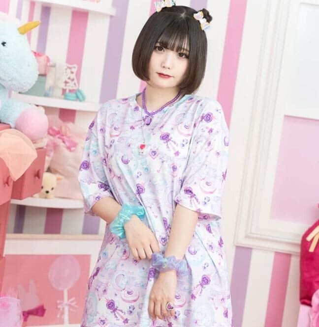Oversize t-shirt - Pastel unicorn, lila