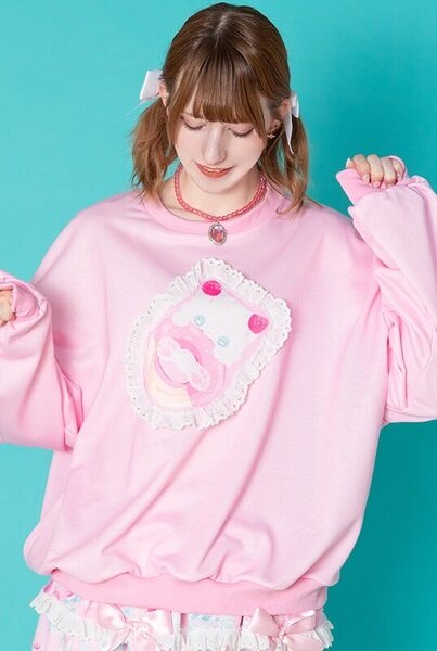 Oversize tröja - Donut Kitty, rosa