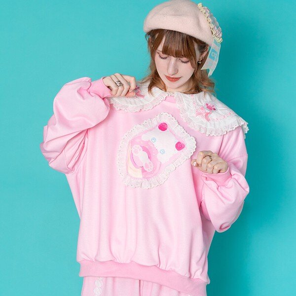 Oversize tröja - Donut Kitty, rosa