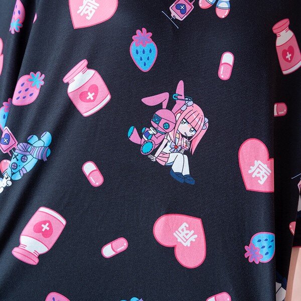 Oversize t-shirt - Menhera-chan, svart