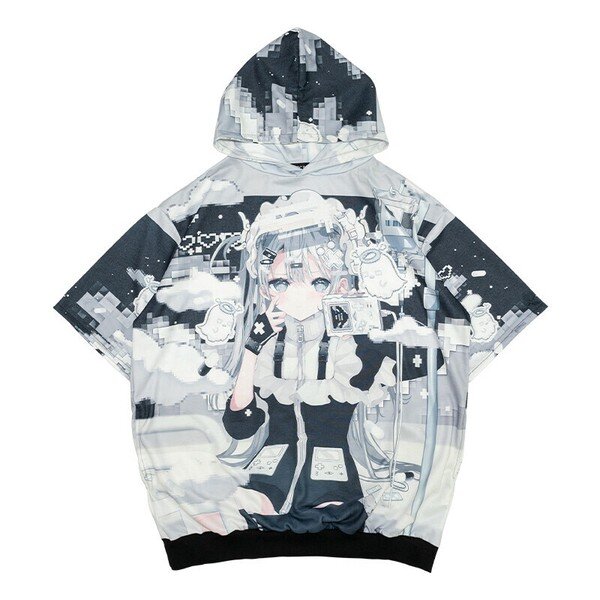 Oversize Short Sleeve Hoodie - Game Over