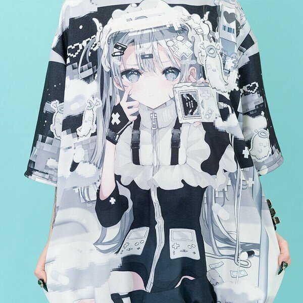 Oversize Short Sleeve Hoodie - Game Over