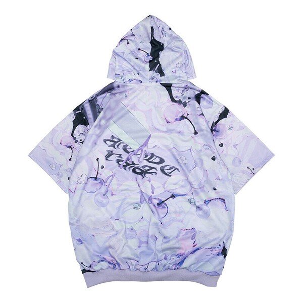 Oversize Short Sleeve Hoodie - Purple Lovepunk