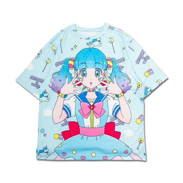 Oversize t-shirt - Yume-chan blå
