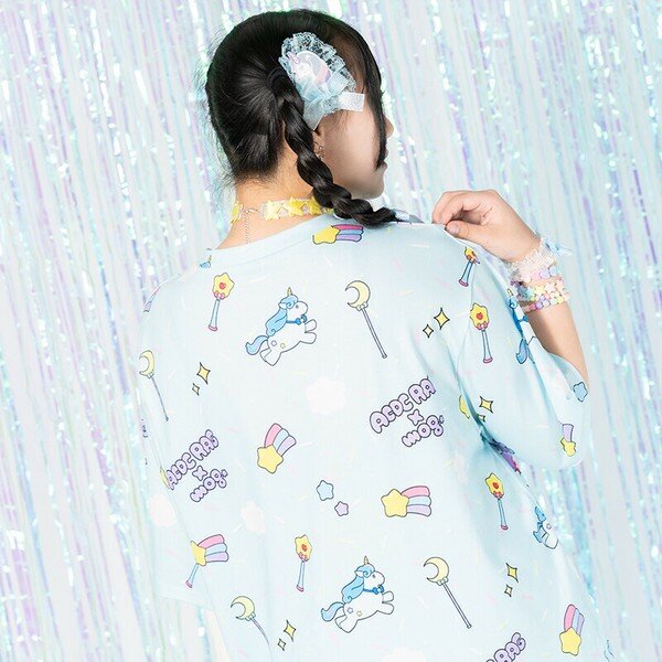 Oversize t-shirt - Yume-chan blå