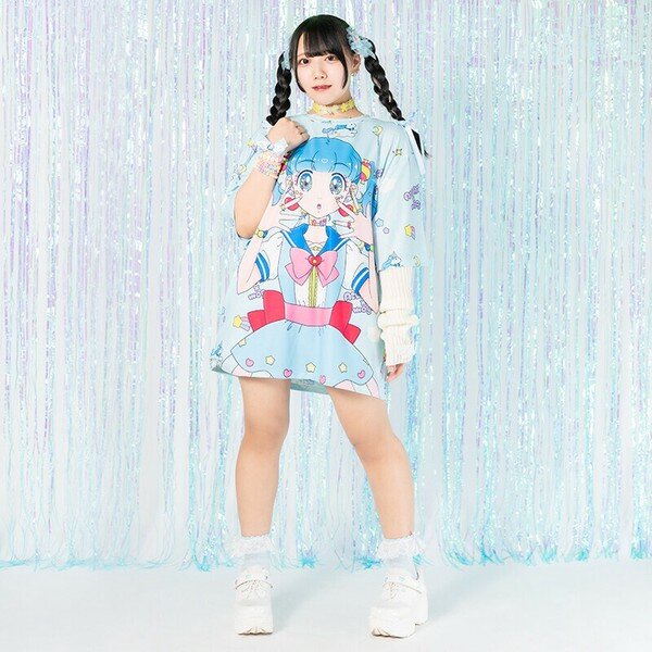 Oversize t-shirt - Yume-chan blå