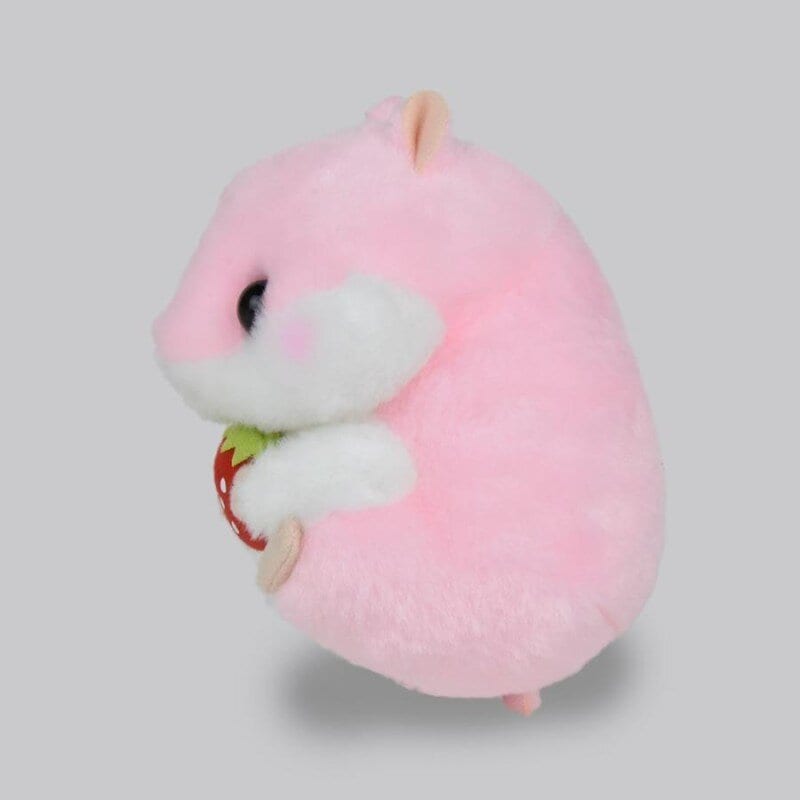 Plushie rosa hamster med jordgubbe 14cm