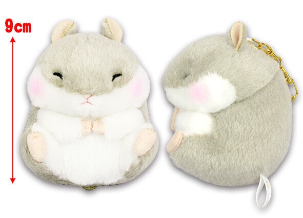 Plushie-hänge gråvit hamster, Coroham Coron Jan-kun