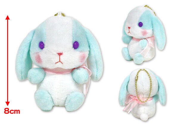 Plushie-hänge blåvit kanin, Poteusa Loppy Kanon-chan