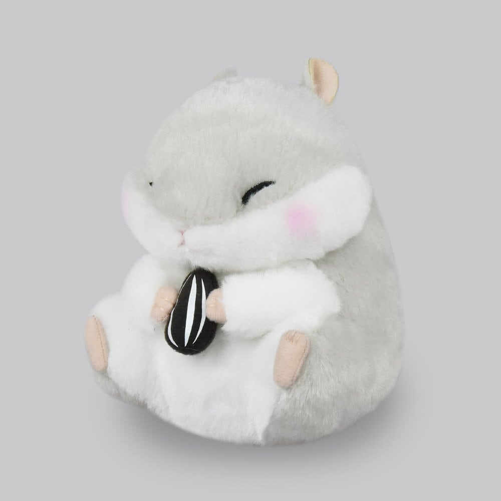 Plushie grå hamster med frö 14cm