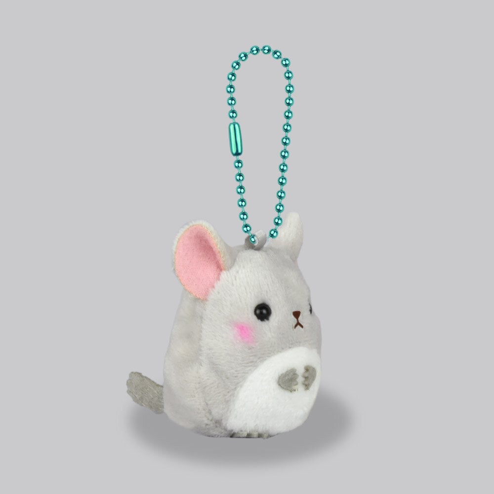 Plushie-hänge grå chinchilla