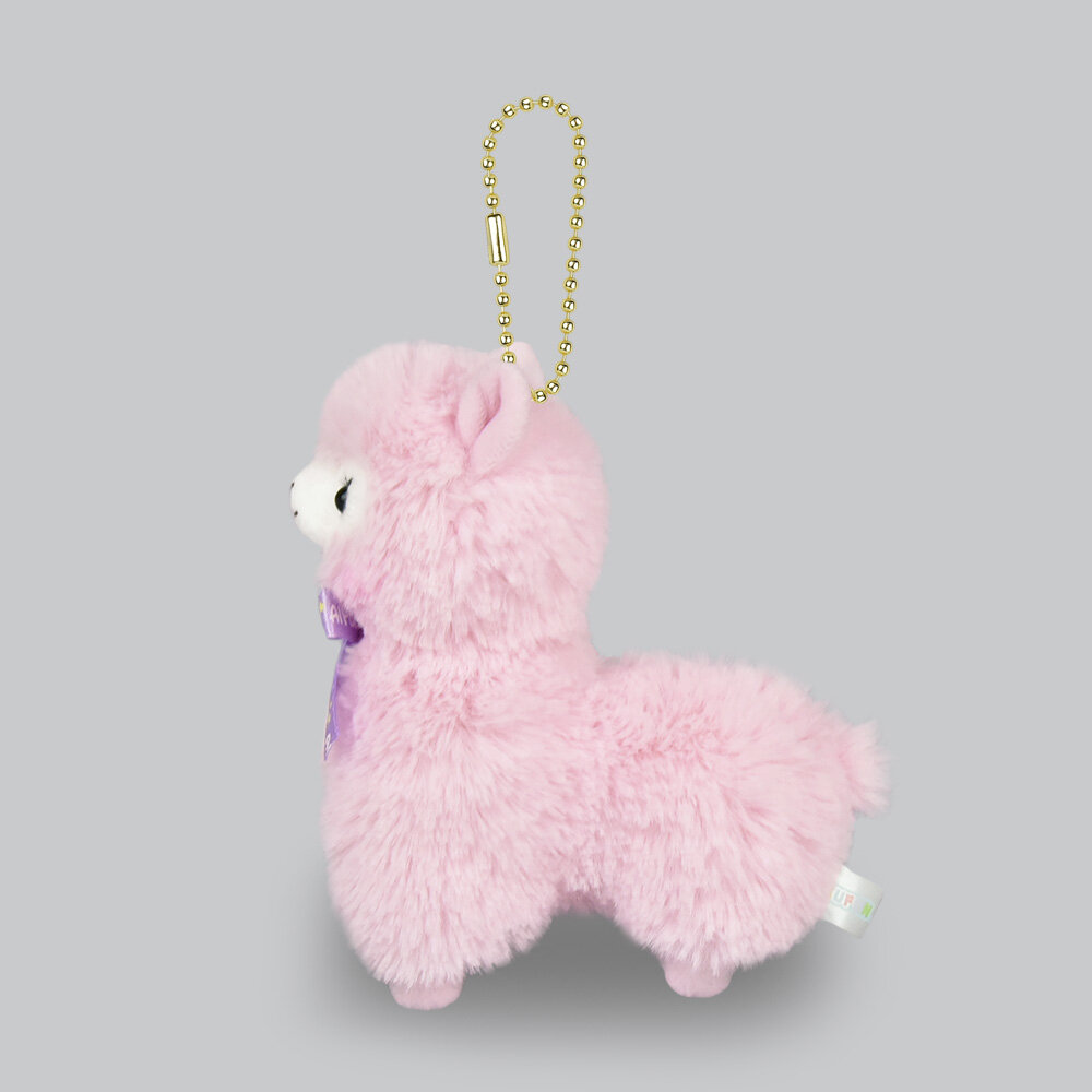 Plushie-hänge rosa alpacka med rosett