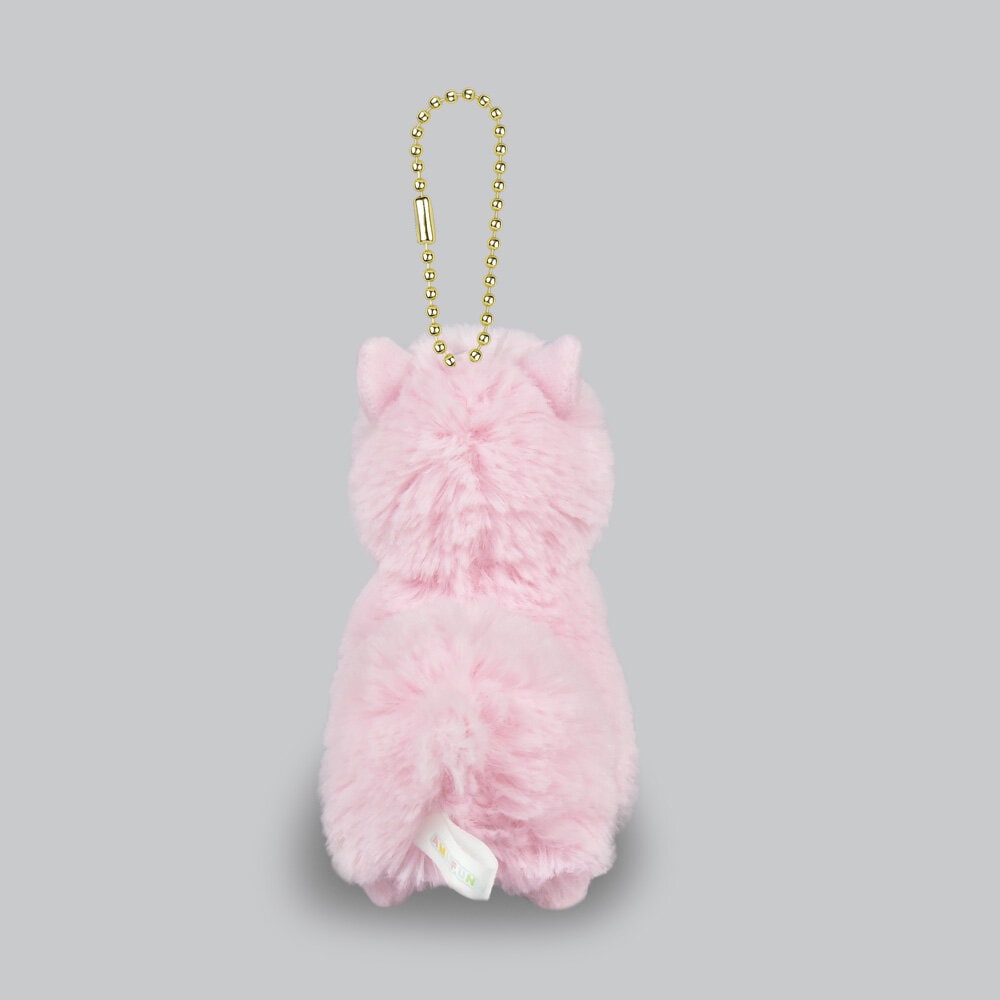 Plushie-hänge rosa alpacka med rosett