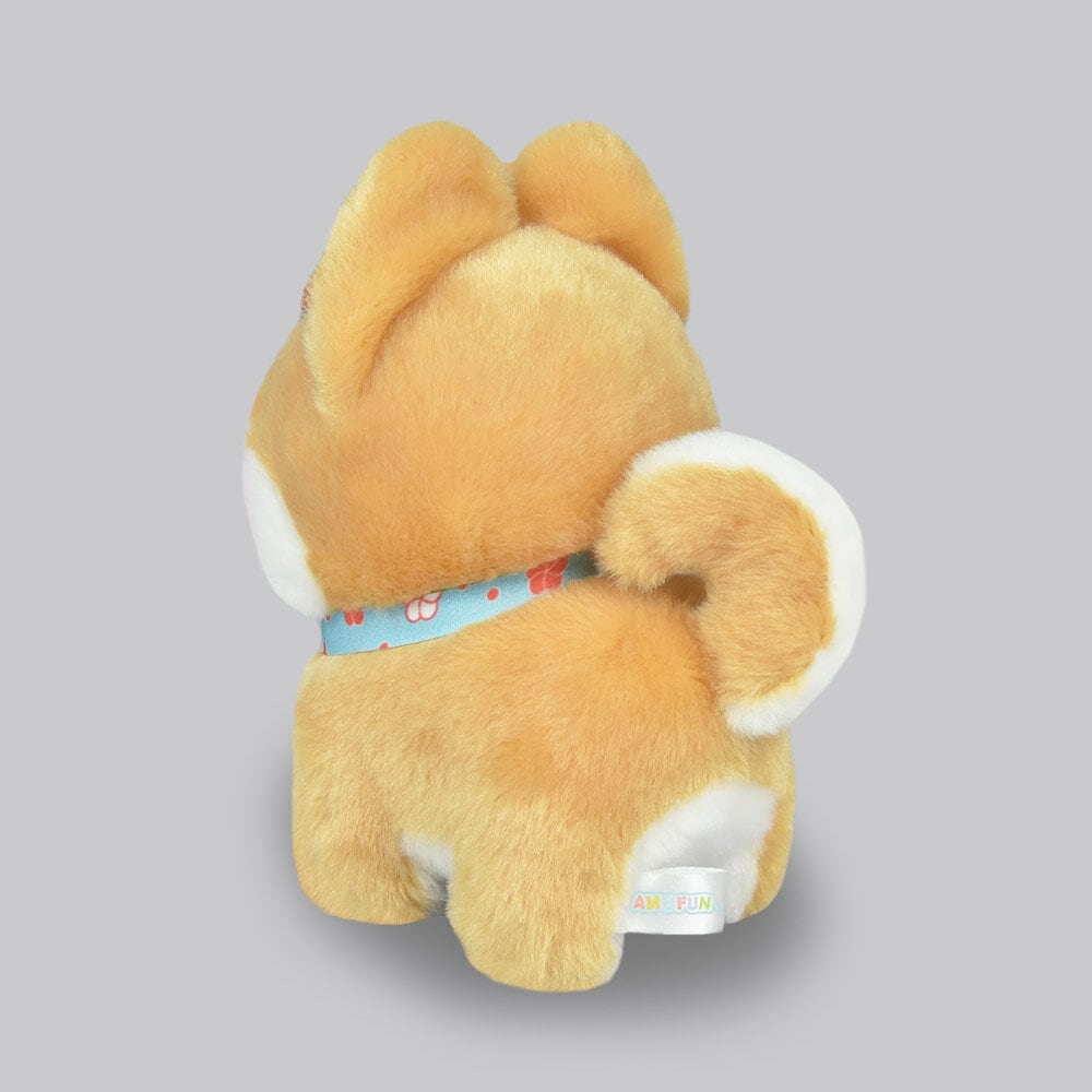 Plushie shiba med rosett 14cm