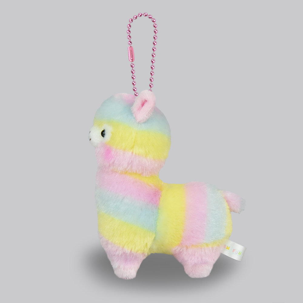 Plushie-hänge regnbågsfärgad alpacka