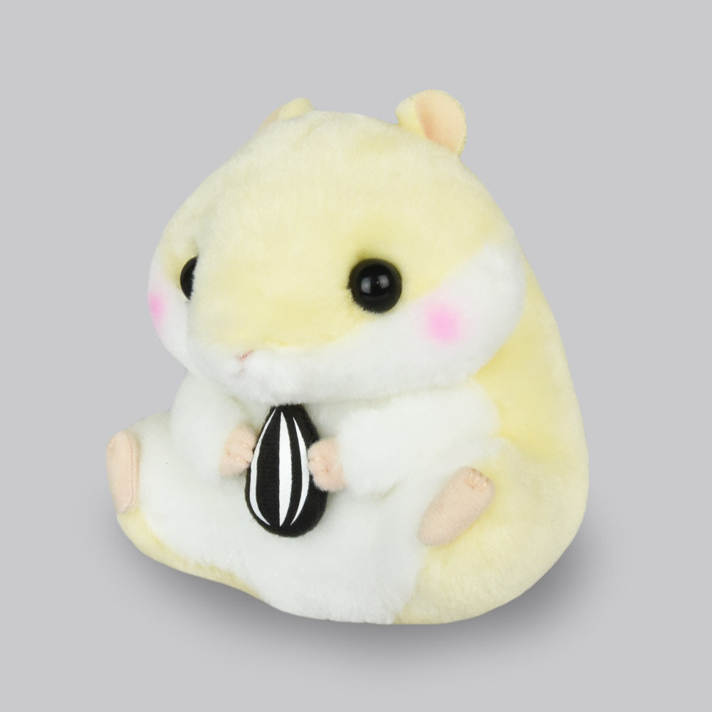 Plushie gul hamster med frö 14cm