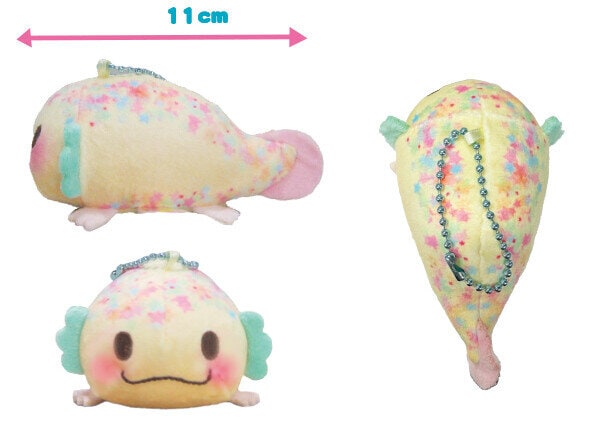 Plushie-hänge axolotl, gulspräcklig