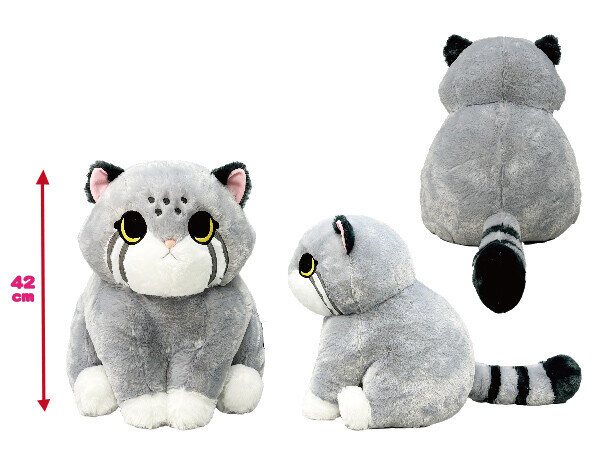 Plushie gråvit pallas-katt BIG