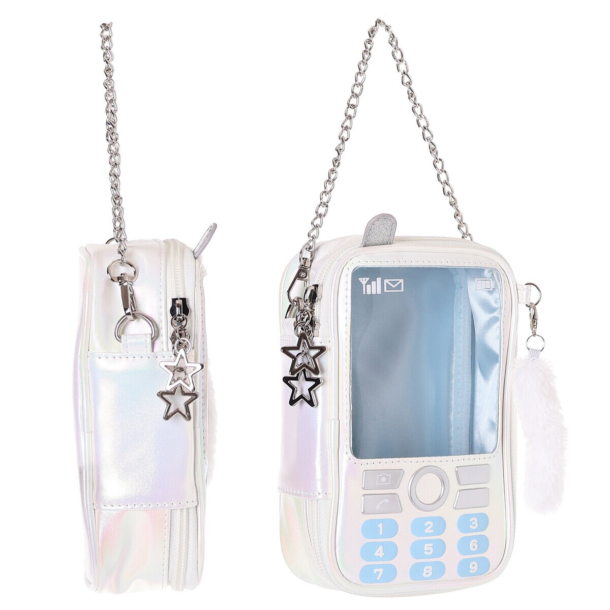 ITA Axelväska - Telefonväska Vit med Hänge