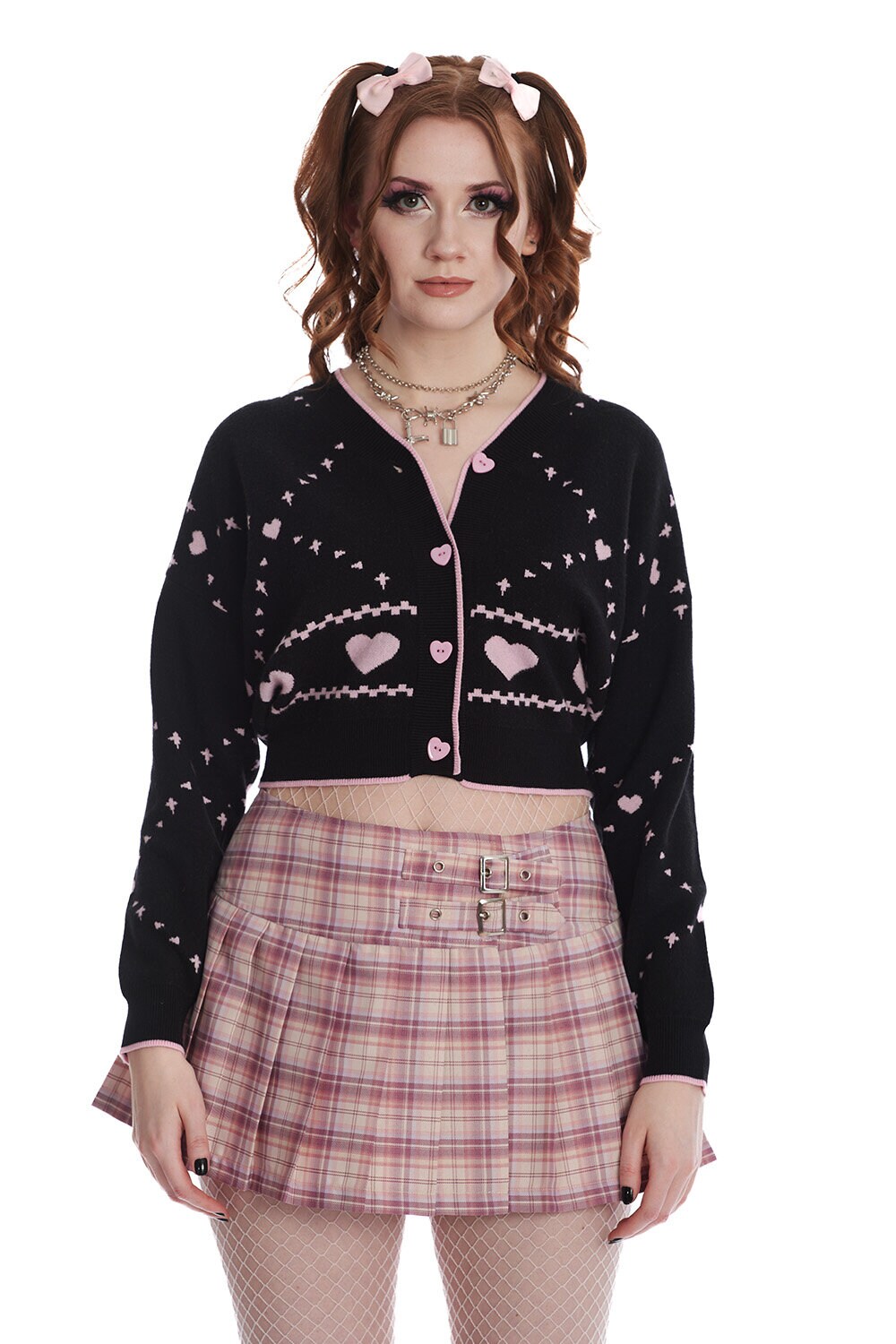 Cute pink hearts cardigan