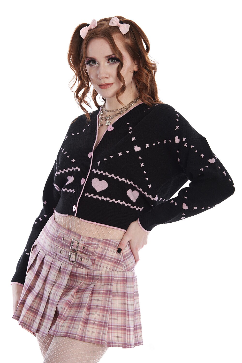 Cute pink hearts cardigan