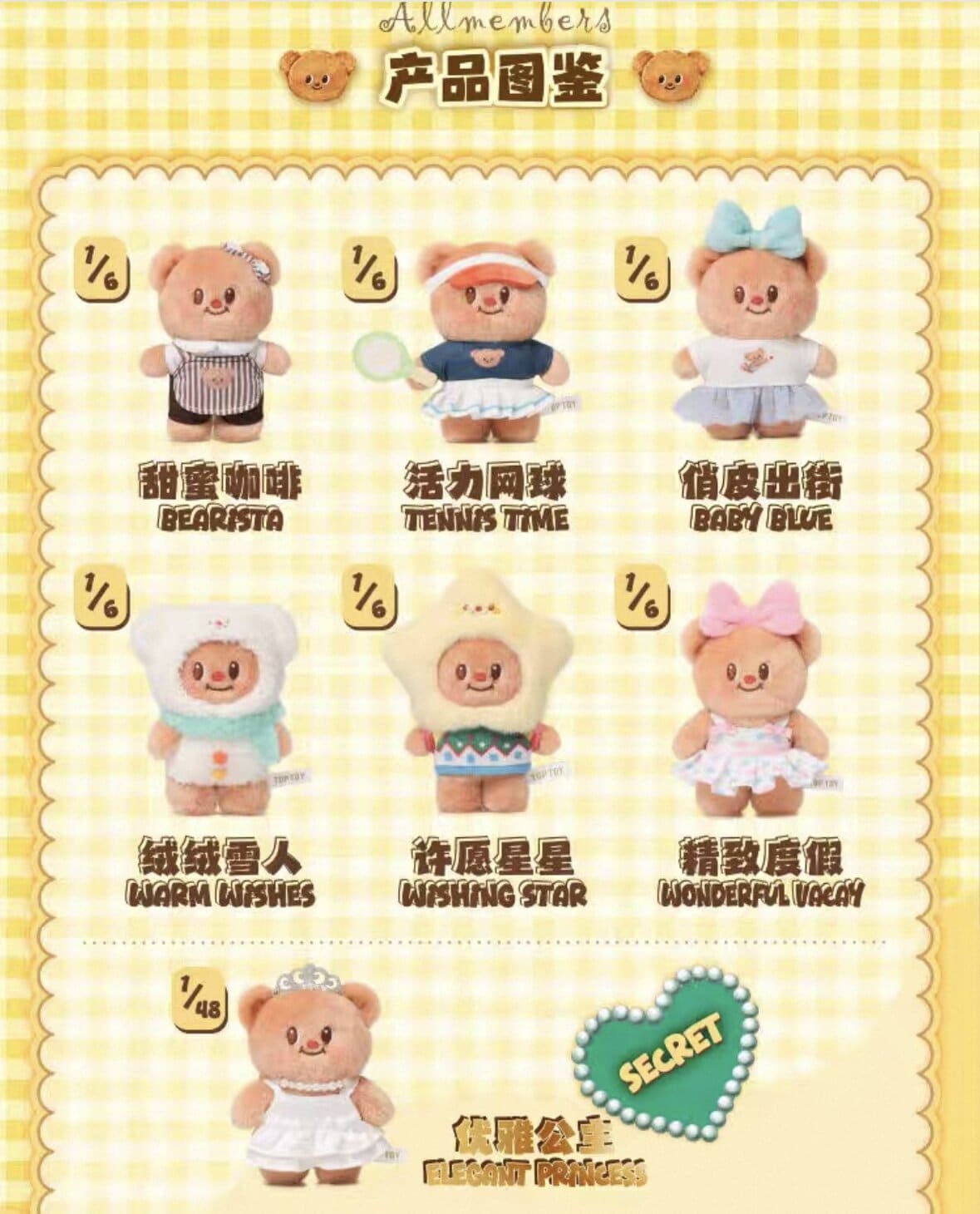 Blind Box - Butterbear Outfit Theme Plush Series