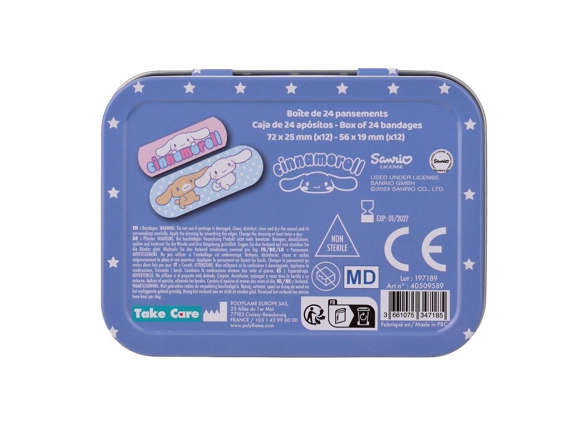 Cinnamoroll-plåster, 24-pack i plåtask