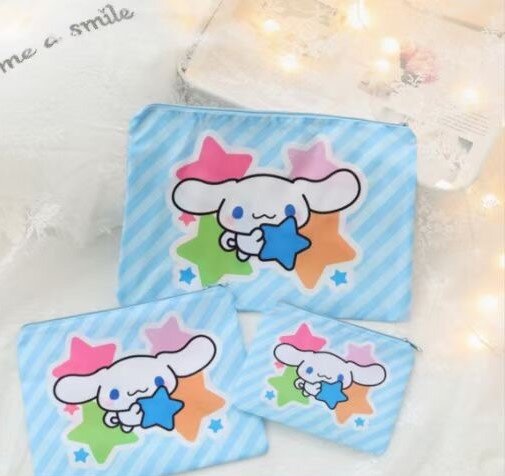 Blå randiga necessärer 3-pack - Cinnamoroll