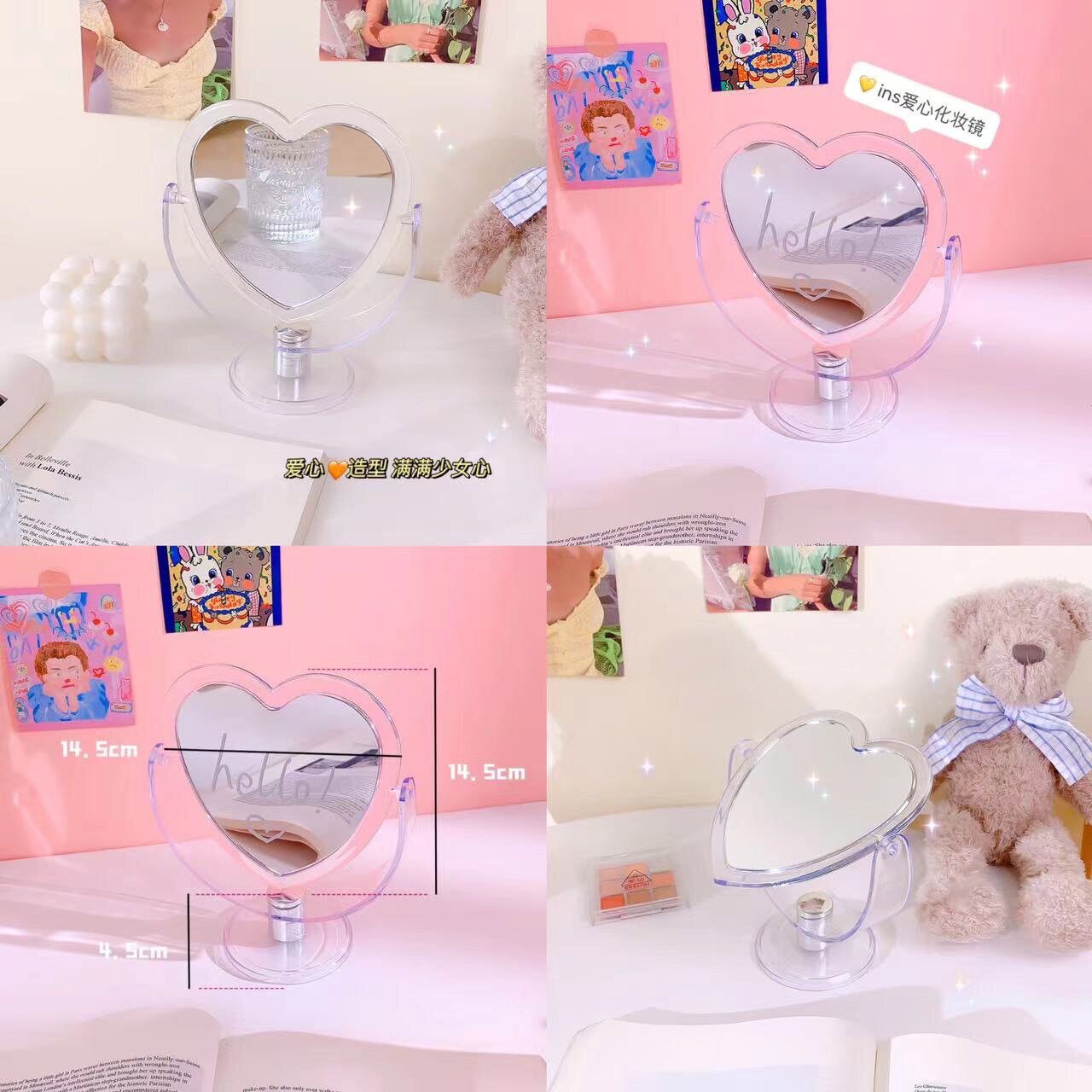 Hjärtformad transparent spegel