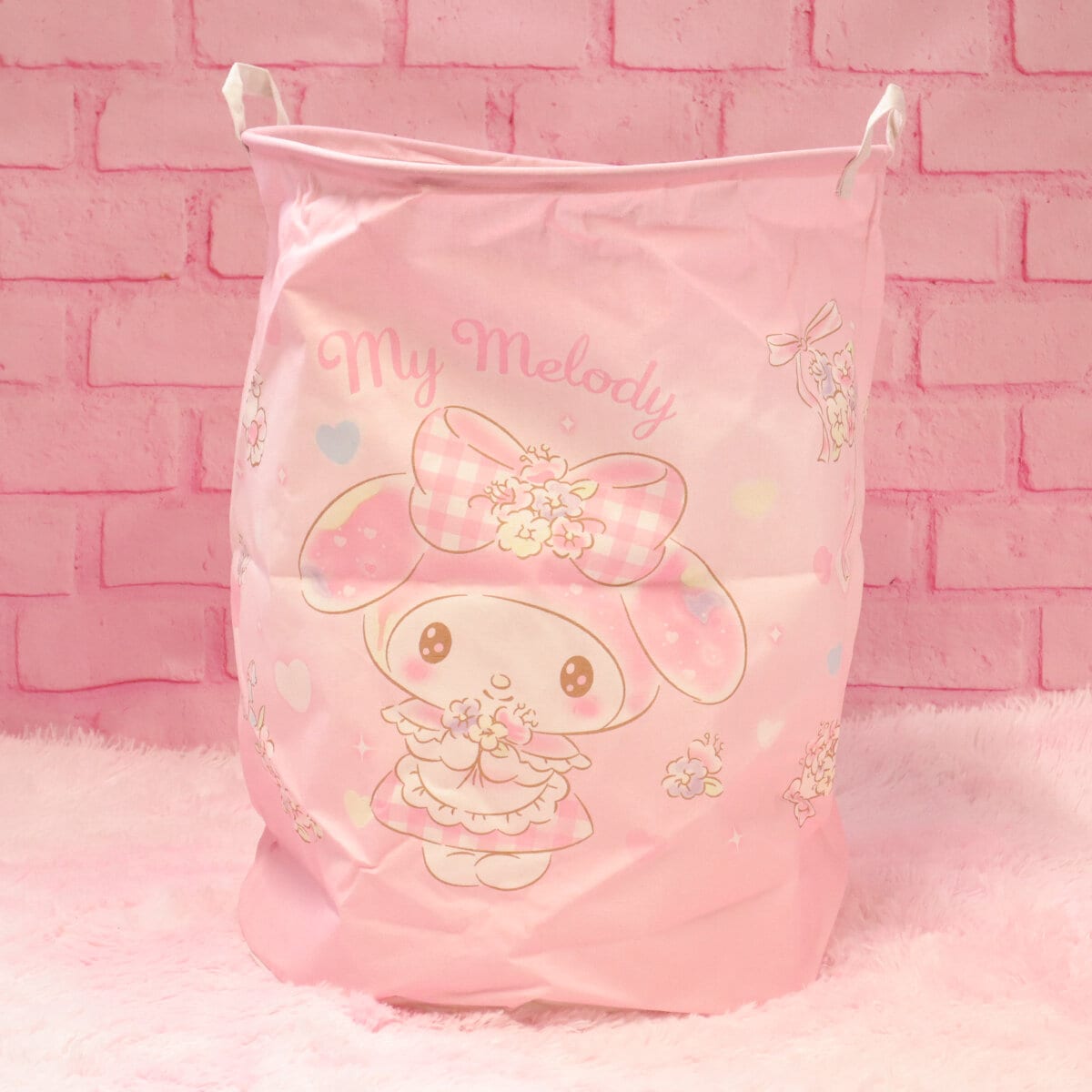 Tvättkorg - Rosa My Melody blommor