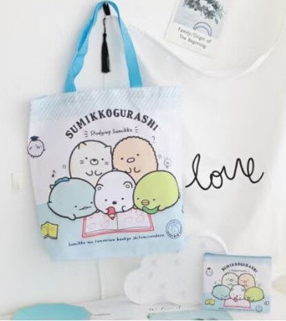 Blå shoppingpåse - Sumikko Gurashi ritar