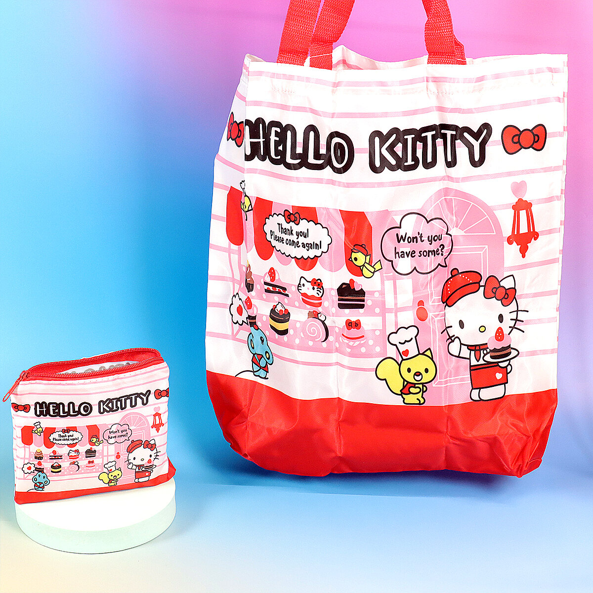 Ihopvikbar shoppingpåse - Hello Kitty´s bakery