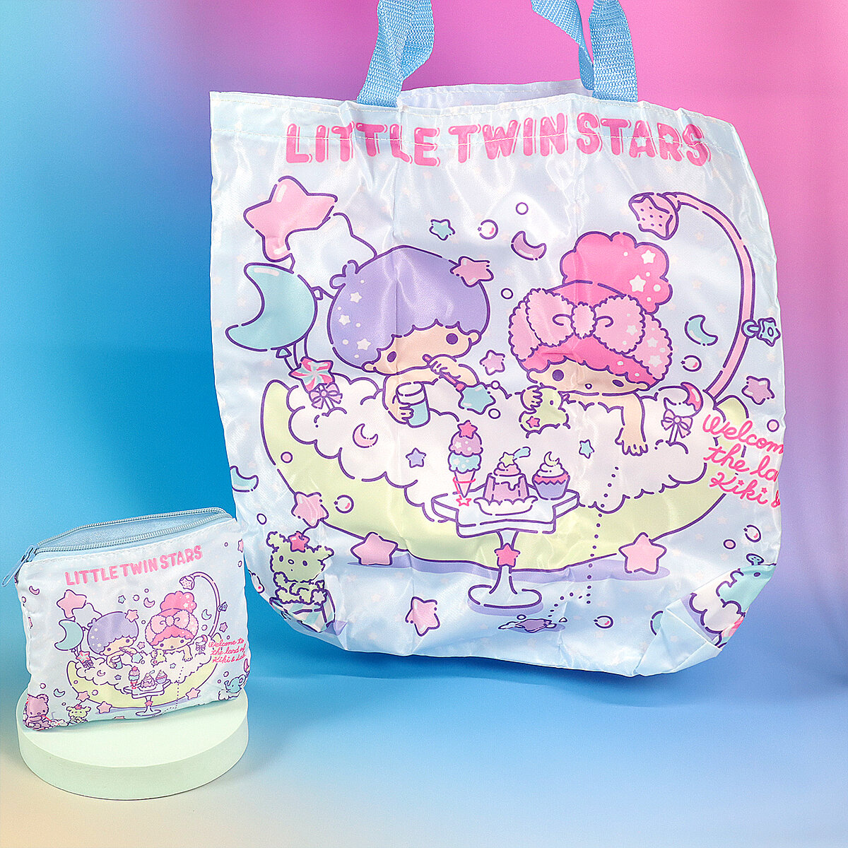 Ihopvikbar shoppingpåse - Little Twin Stars bathing