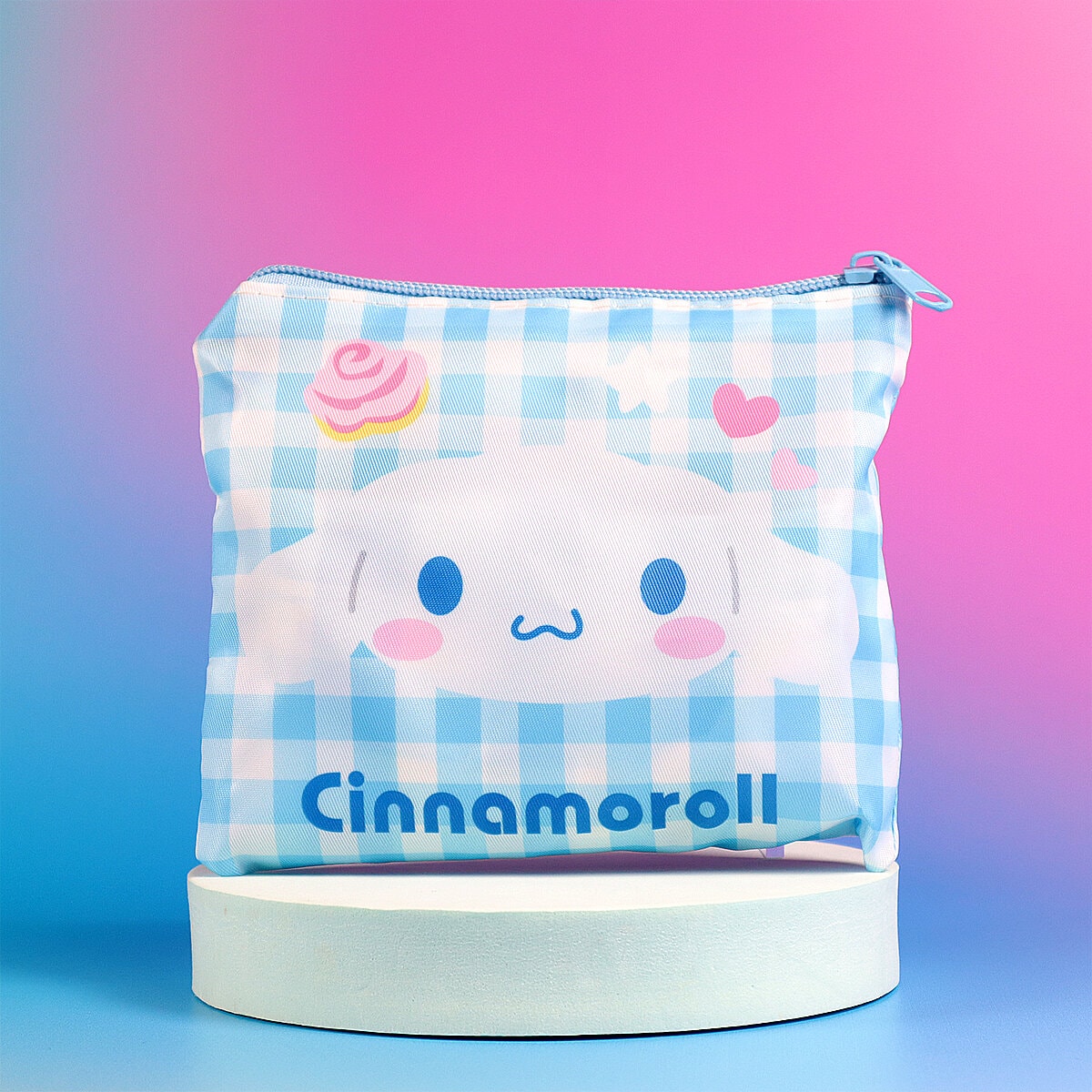 Ihopvikbar shoppingpåse - Rutig Cinnamoroll