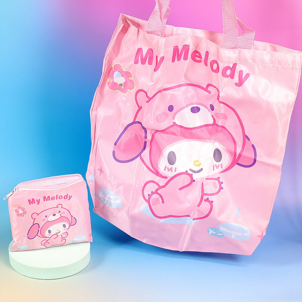Ihopvikbar shoppingpåse - My Melody-björn