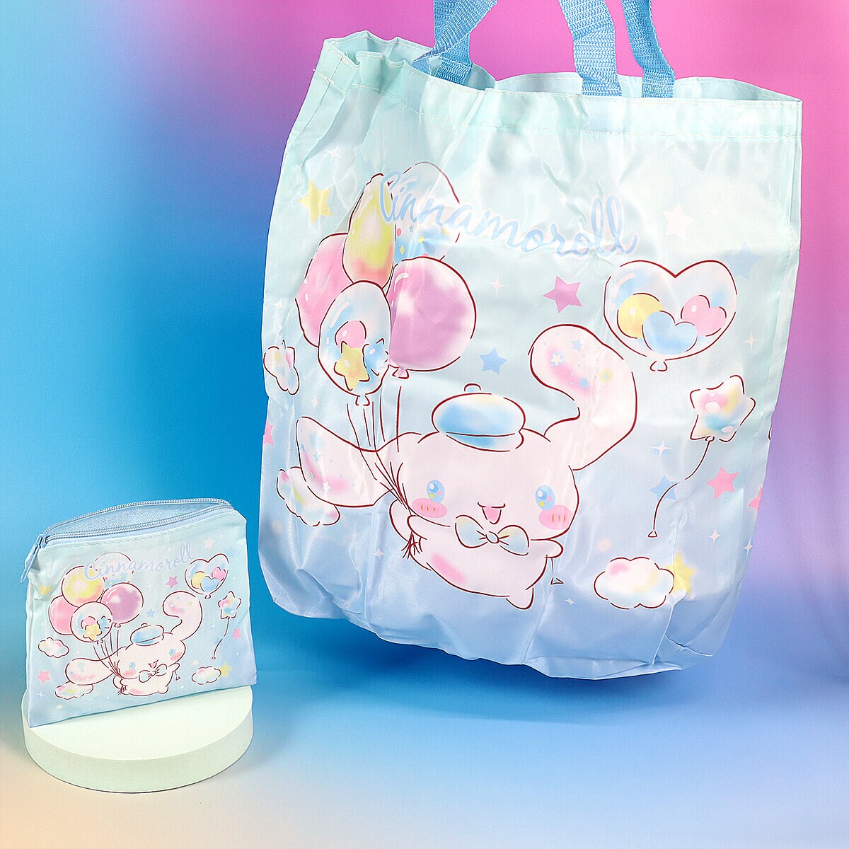 Ihopvikbar shoppingpåse - Cinnamoroll med ballonger
