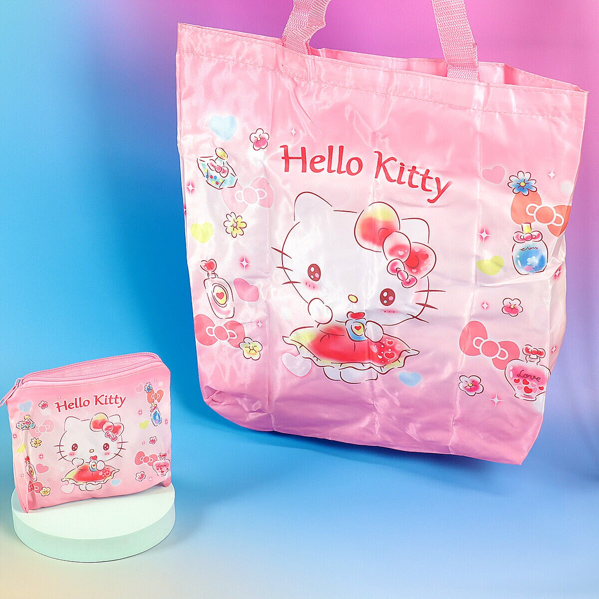 Ihopvikbar shoppingpåse - Beauty Queen Hello Kitty