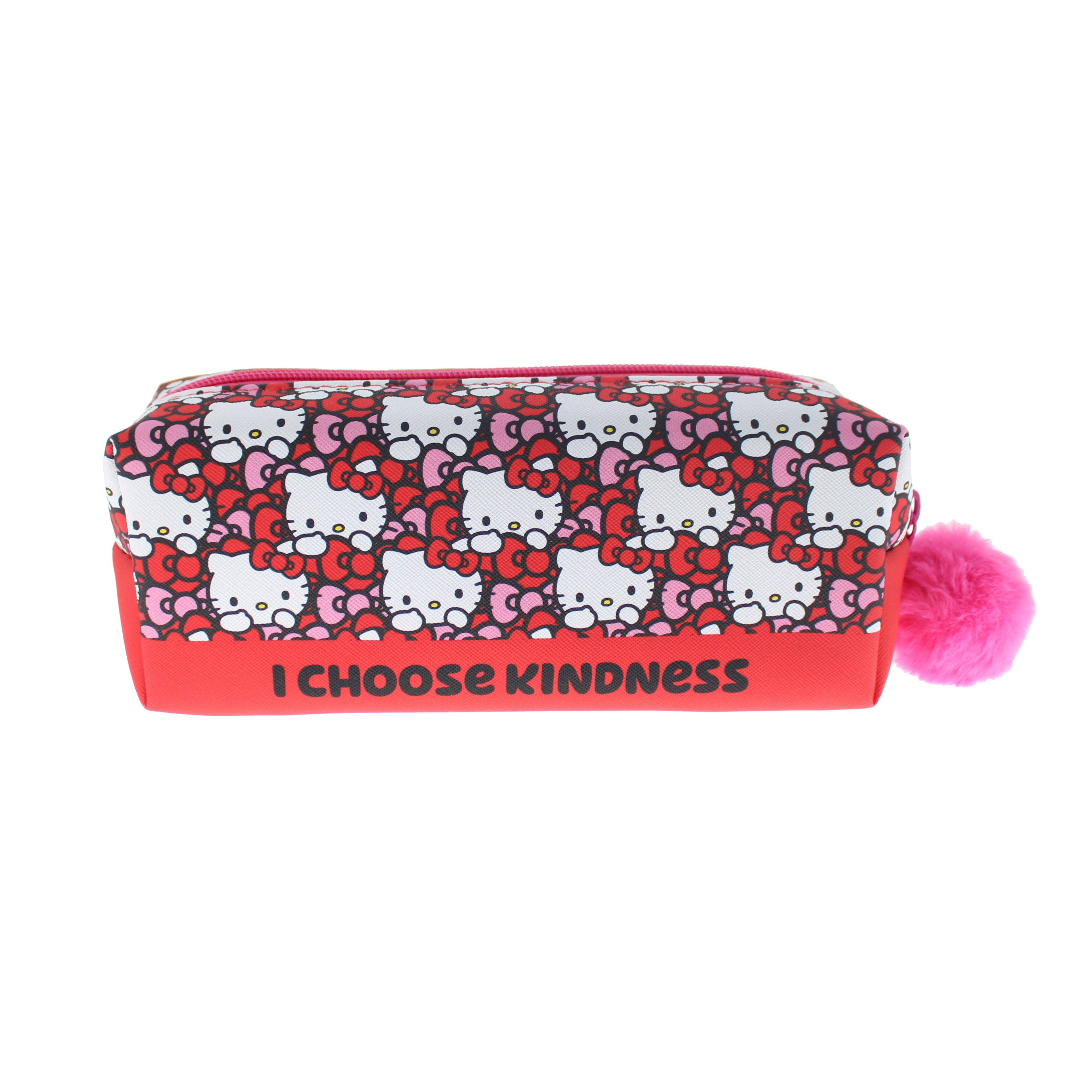 Pennfodral med pompom, Hello Kitty Hearts & Bows