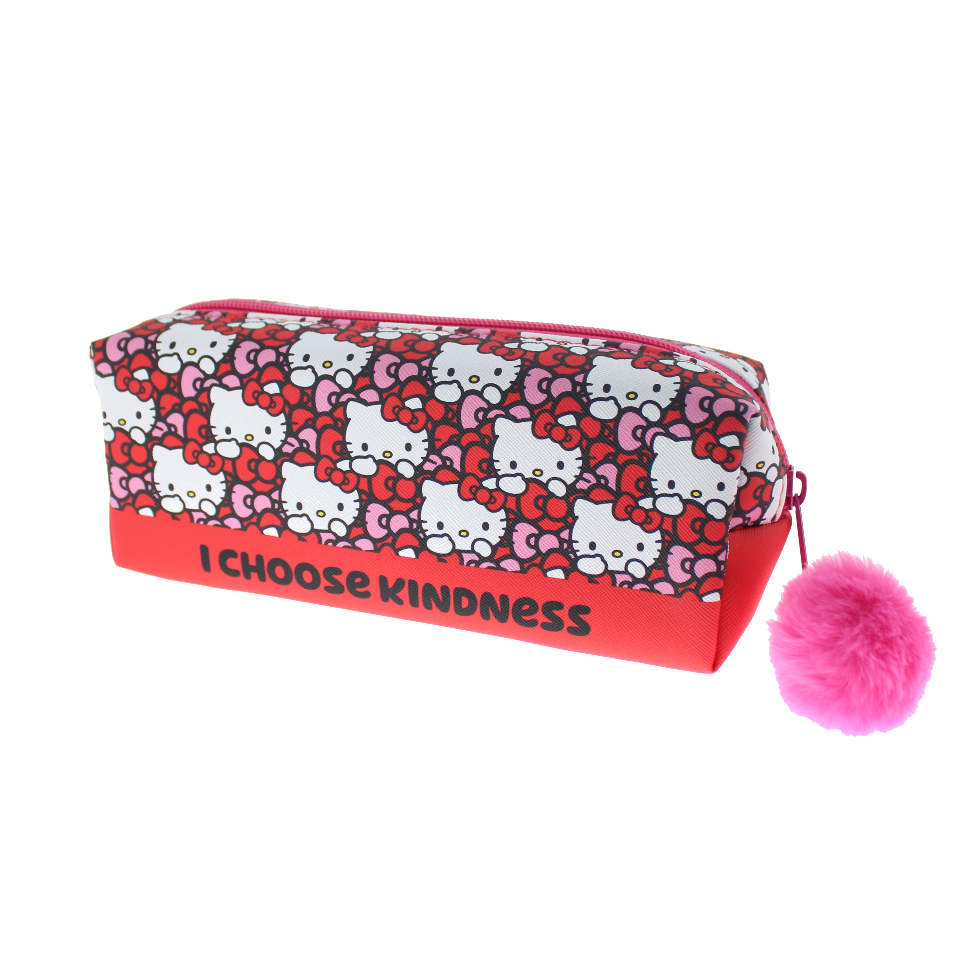 Pennfodral med pompom, Hello Kitty Hearts & Bows
