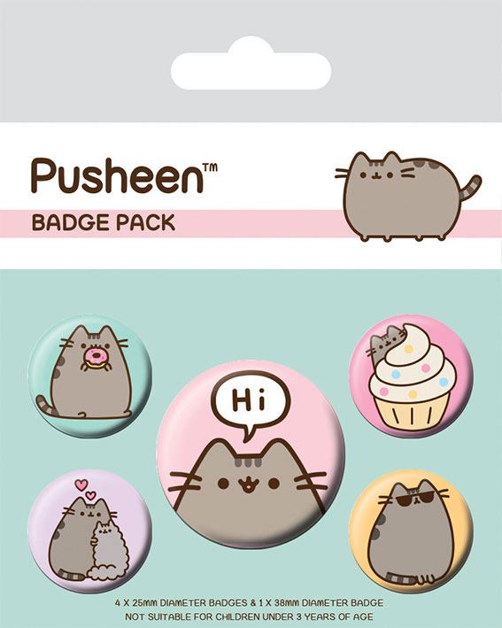 Pusheen says Hi pins 5-pack