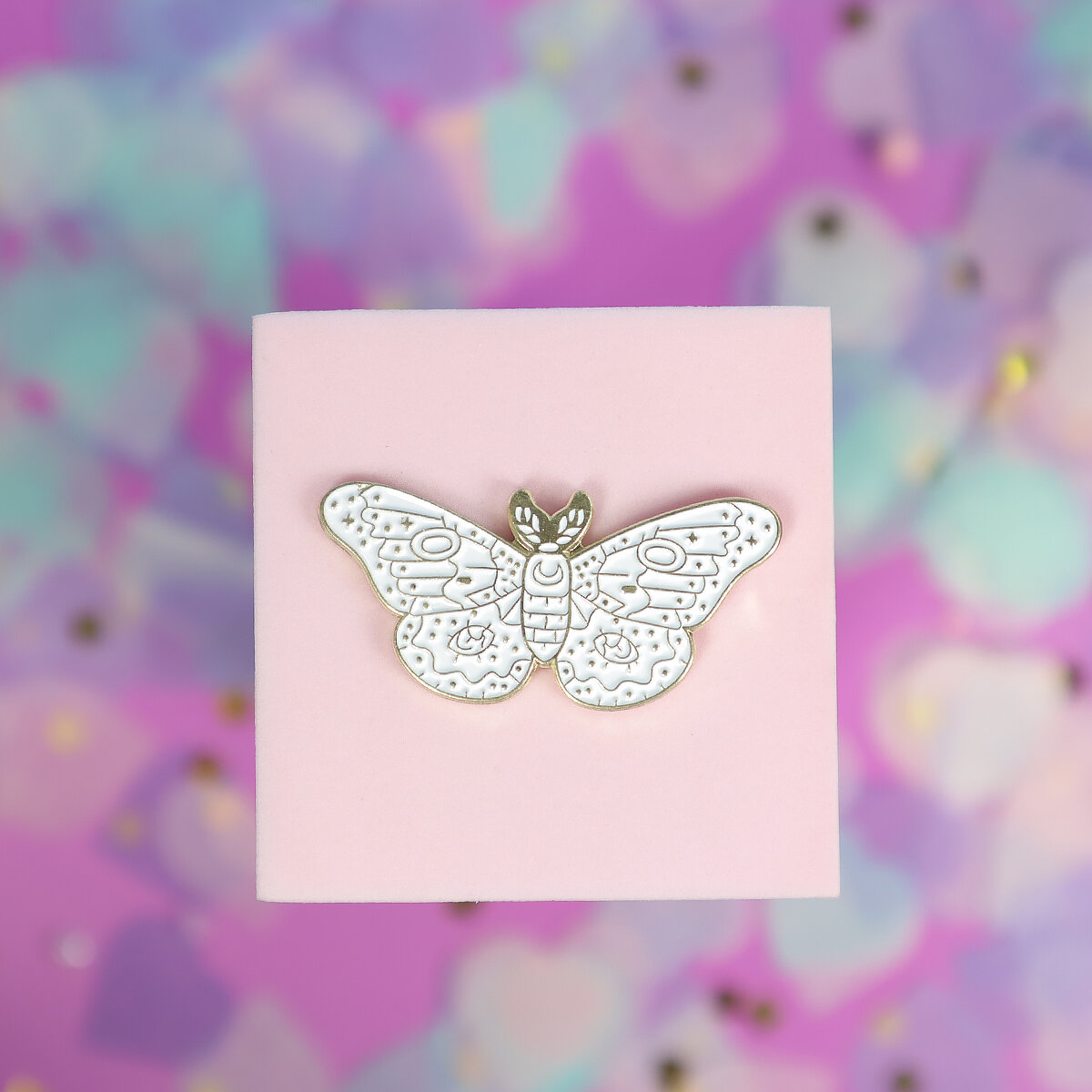 Pin - White moth